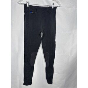 Irideon Knee Patch Breeches Youth XL Grey Horseback Riding Tights RIbbed Pants